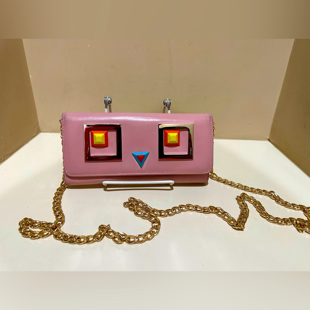Fendi Monster Long Snap Wallet W/added unbranded Chain